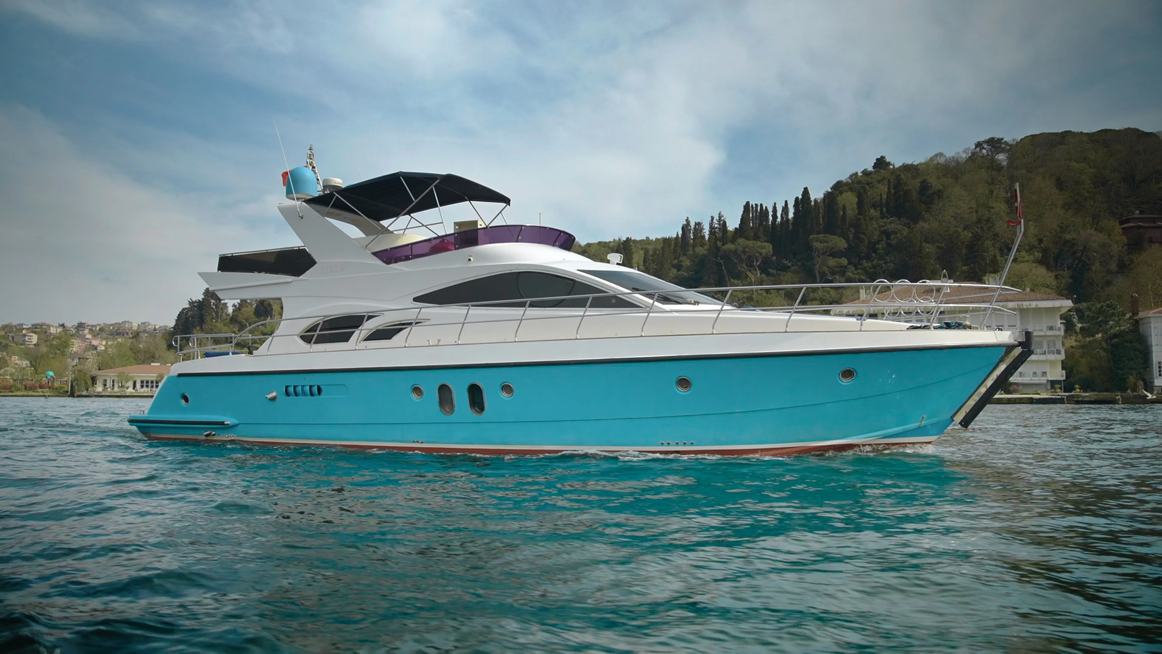 Commercial yacht operating in Turkish coastal waters for yacht charter services