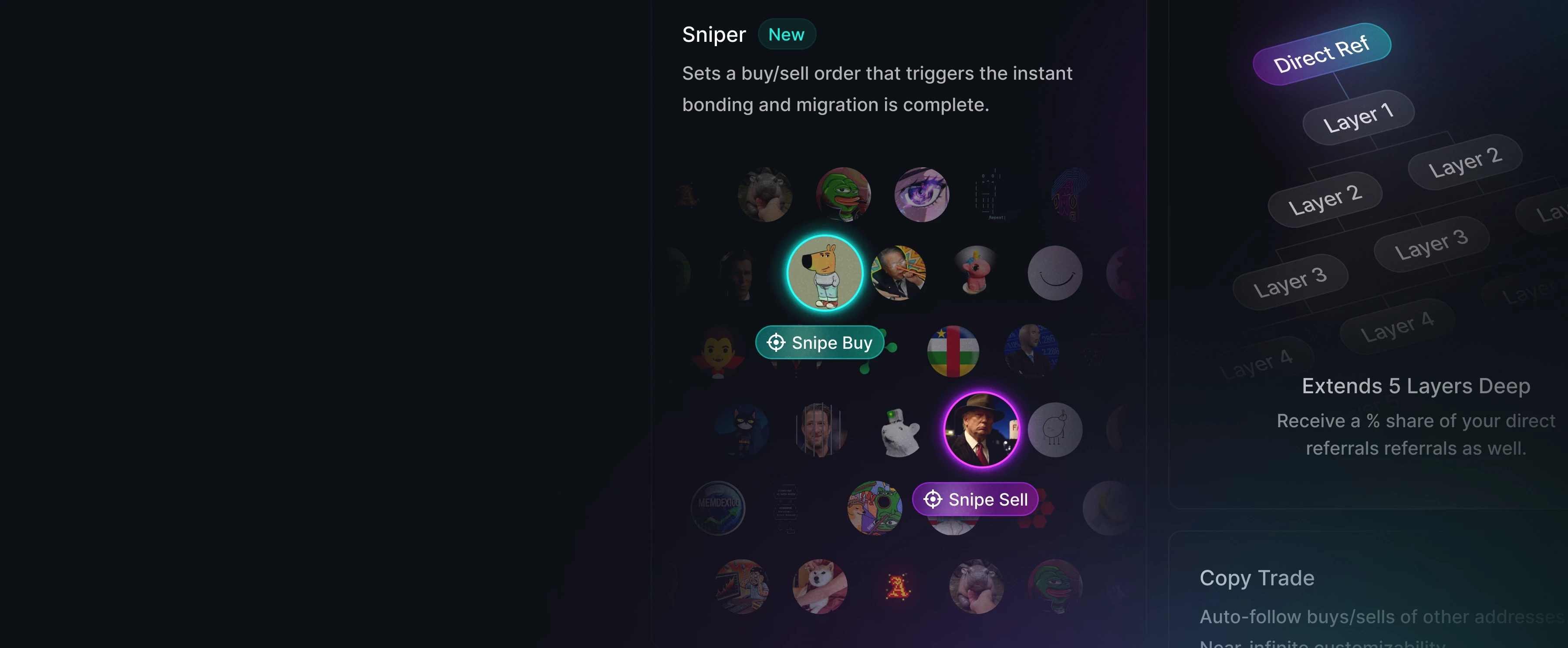 Trojan on Solana Background Banner Web Sniper Referral Copy Trade