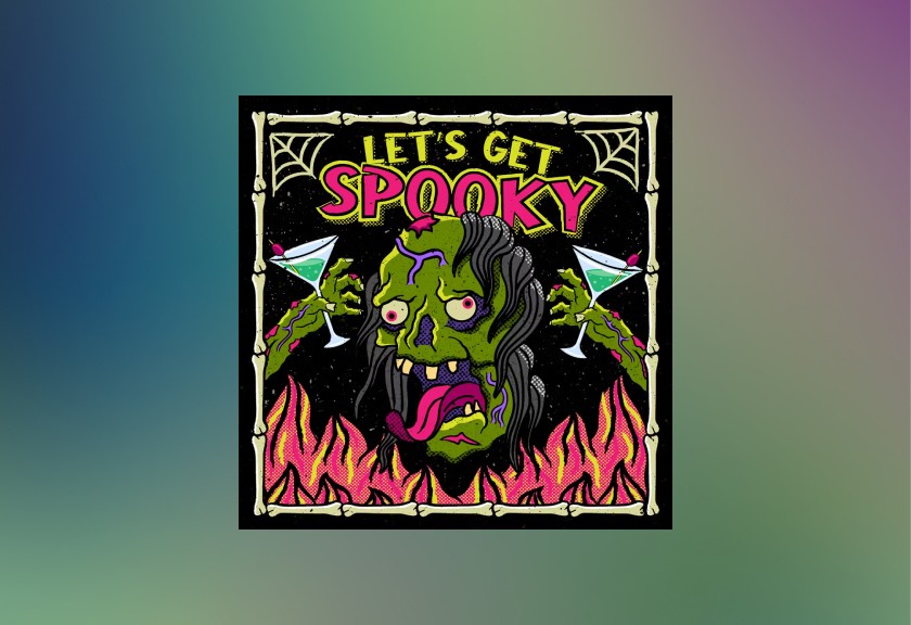 A futuristic, holographic-themed invite with neon blue and purple tones, pixel-like graphics, and techno-style design elements.