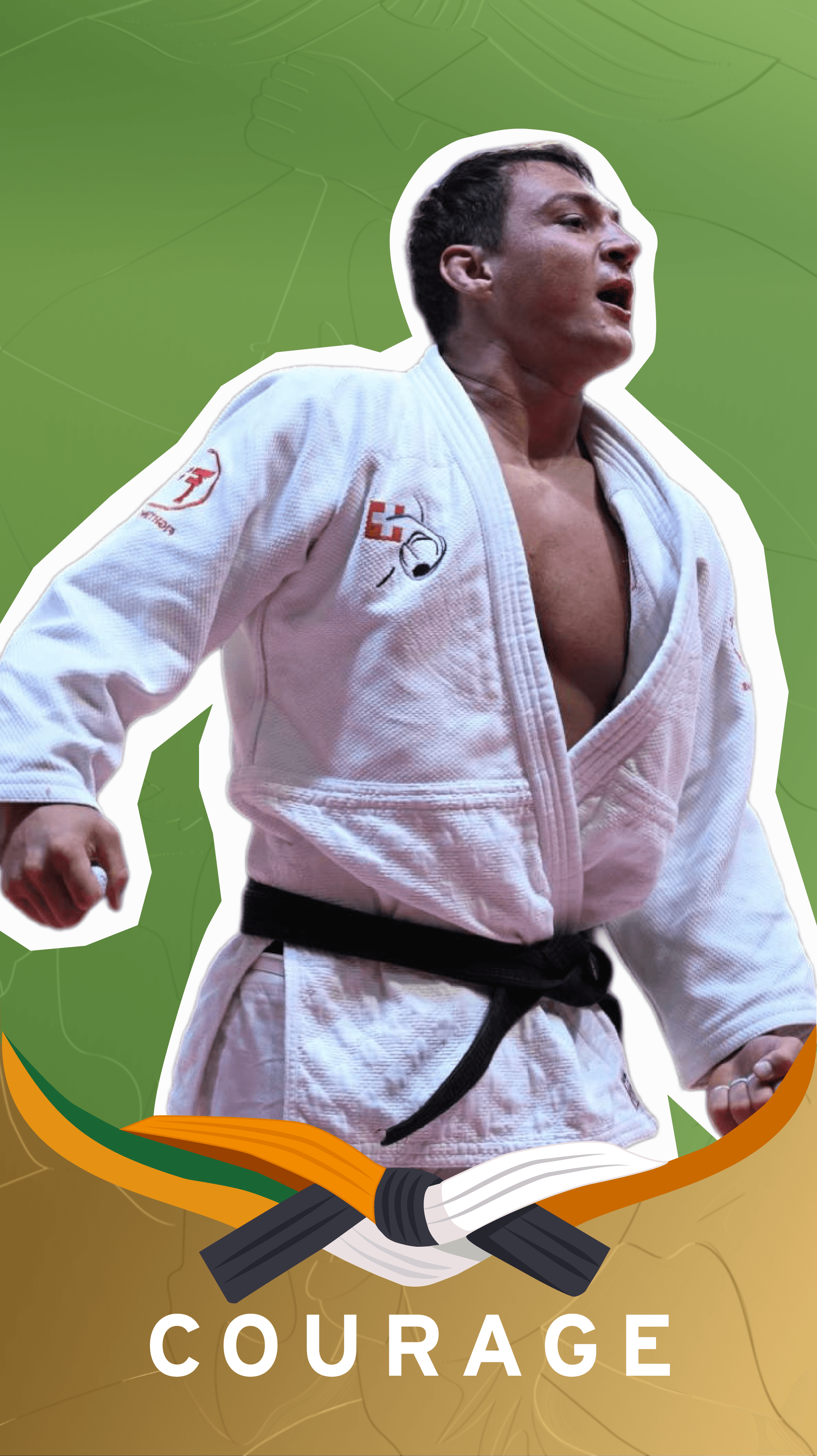 Card for judo moral code Courage