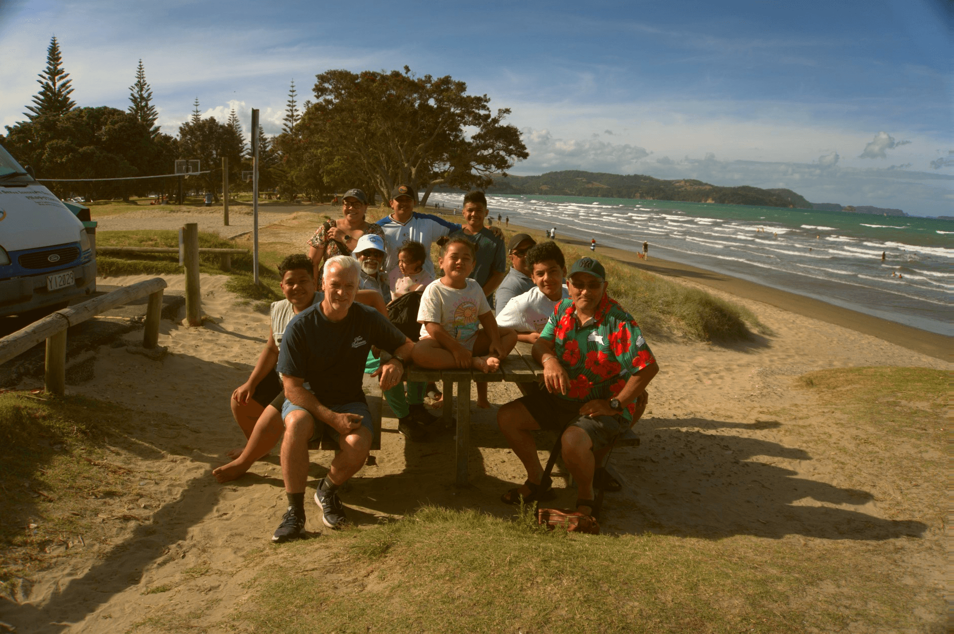 People gathered at the beach