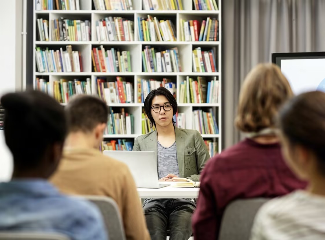 International student attending class at a Chinese university