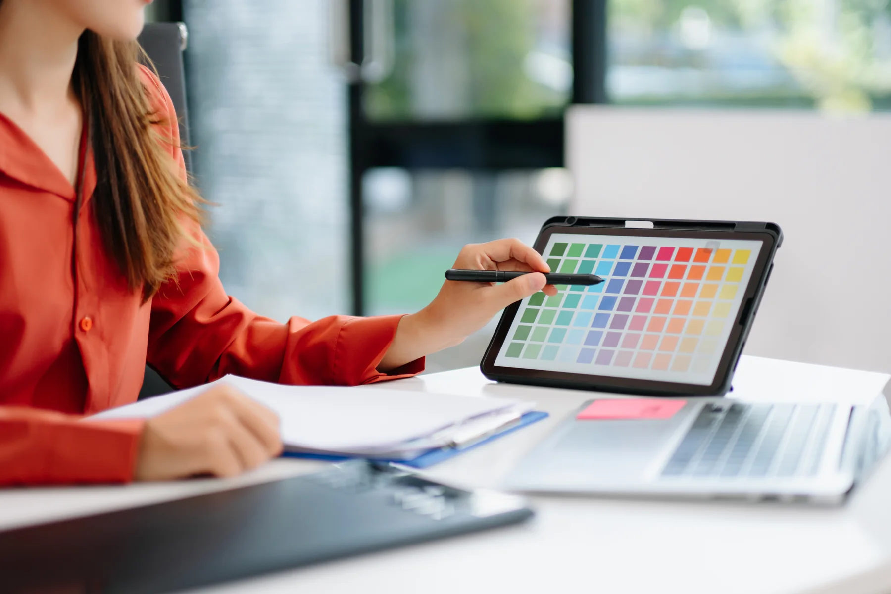 Digital Designer Working on Color Palette