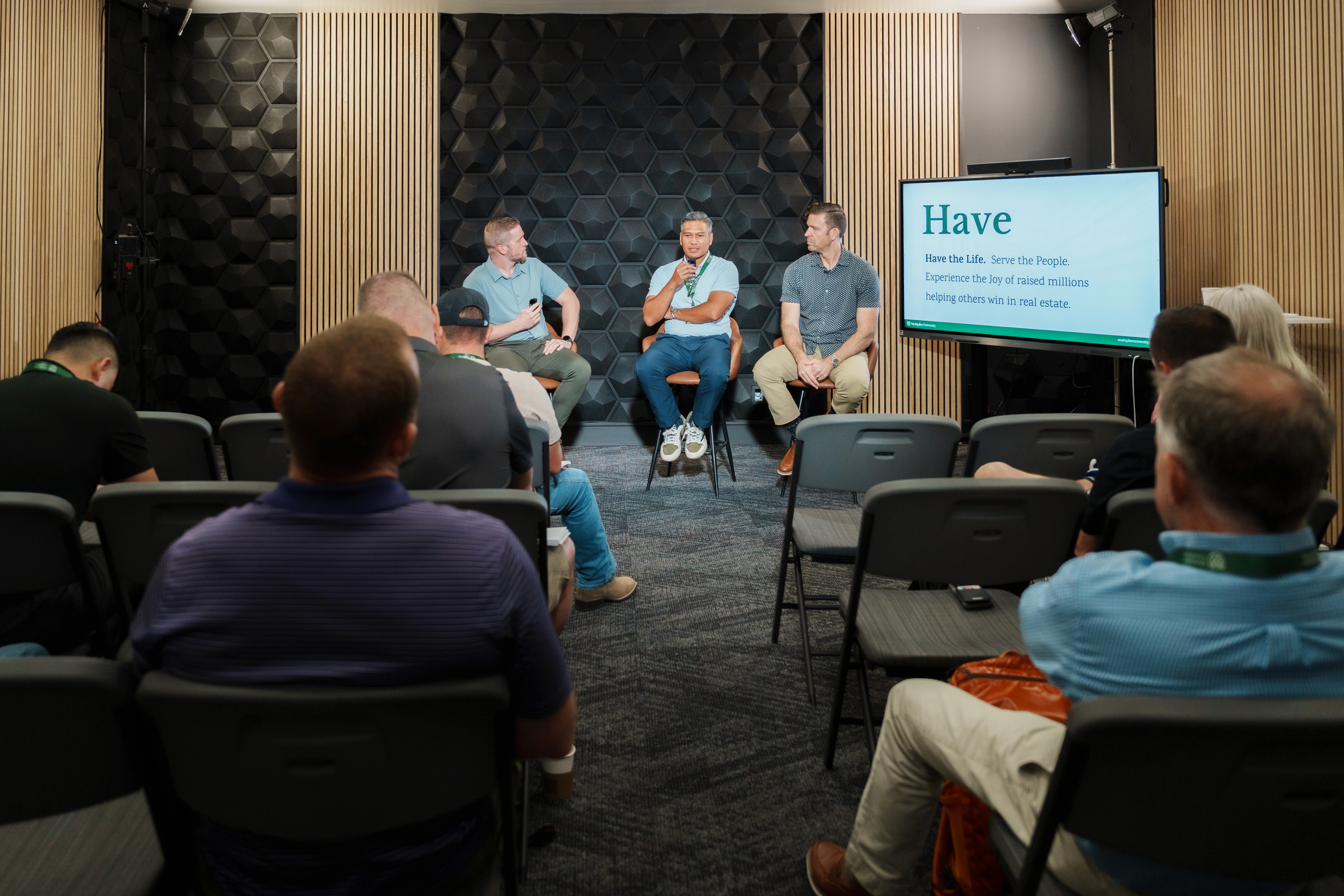 a photo studio with a table and chairs