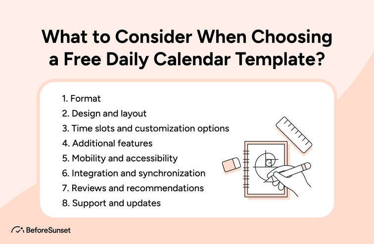 What to Consider When Choosing a Free Daily Calendar Template?