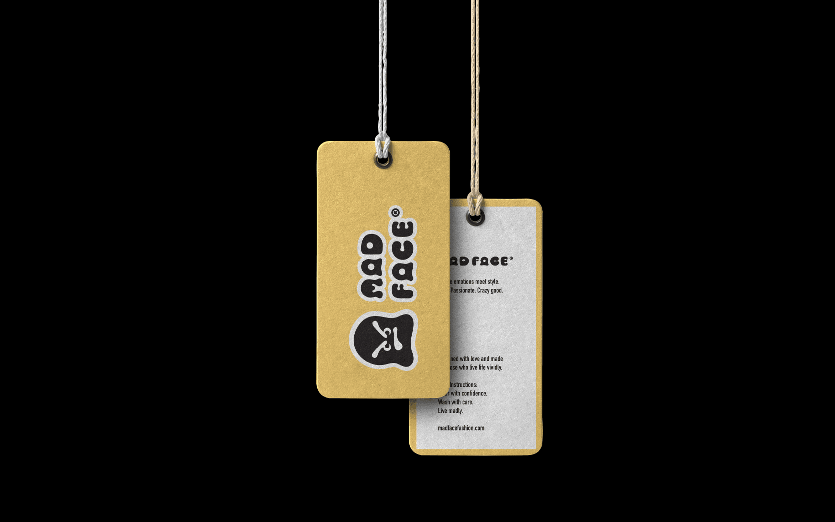 Mad Face Clothes Tag Design