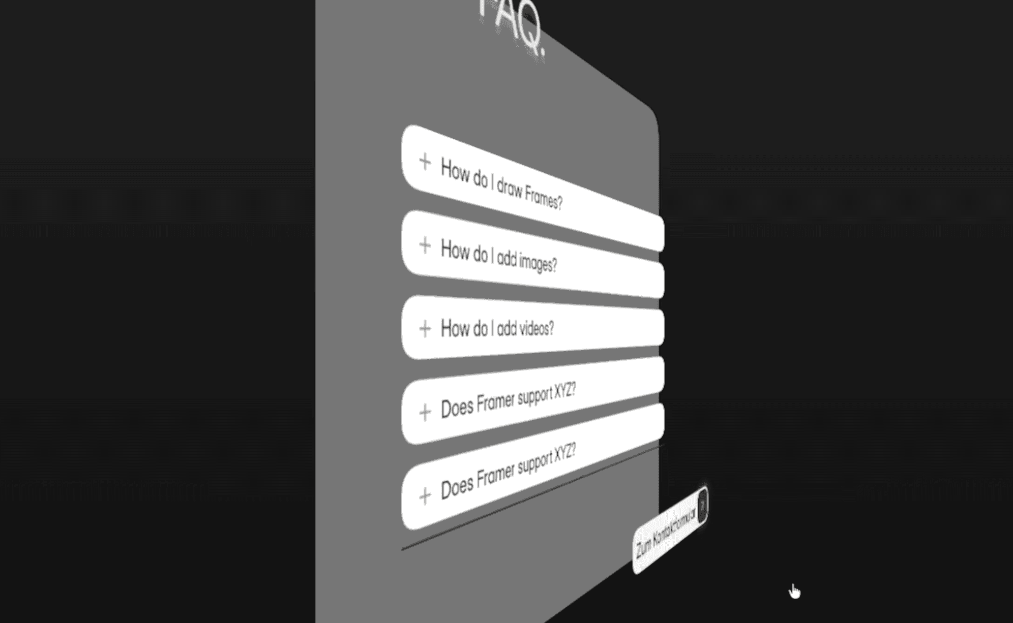 FAQ Sektion Screenshot