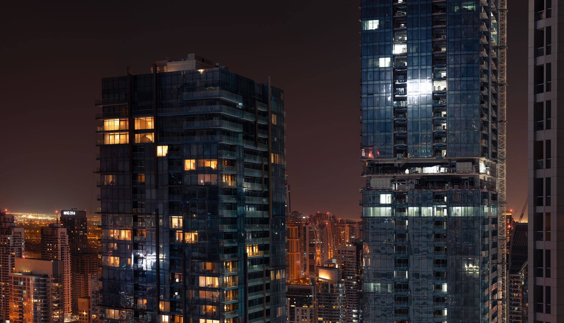 Night skyline for city intelligence and local signal