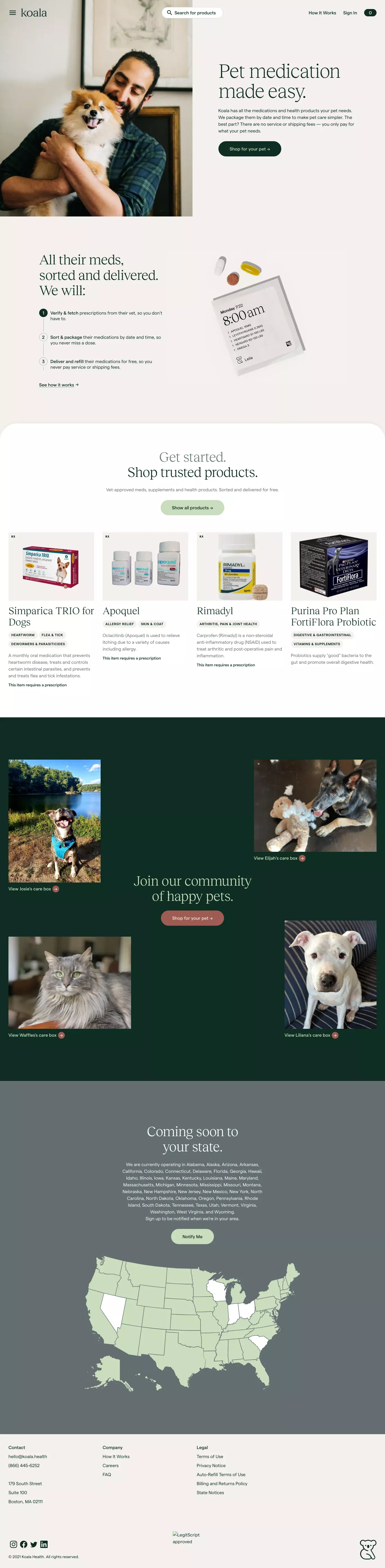 Koala Health landing page screenshot showcasing Medical and Local Business design
