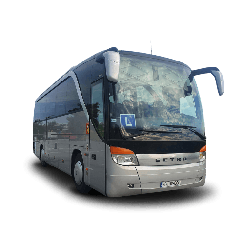 Autobus szkoleniowy CKZ Cypcer, wykorzystywany do kursów z zakresu prawa jazdy kategorii D.