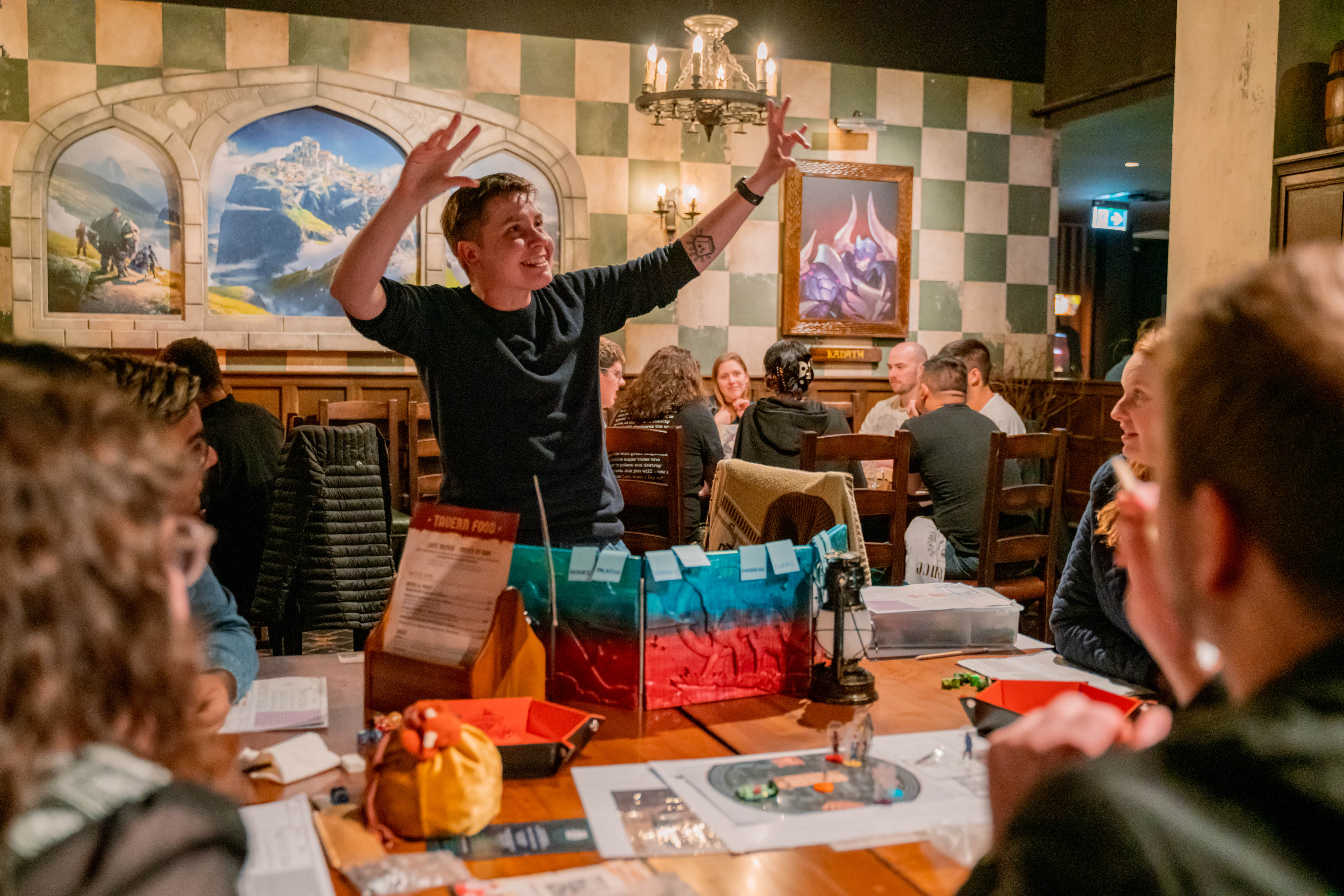 a table of people playing table top games