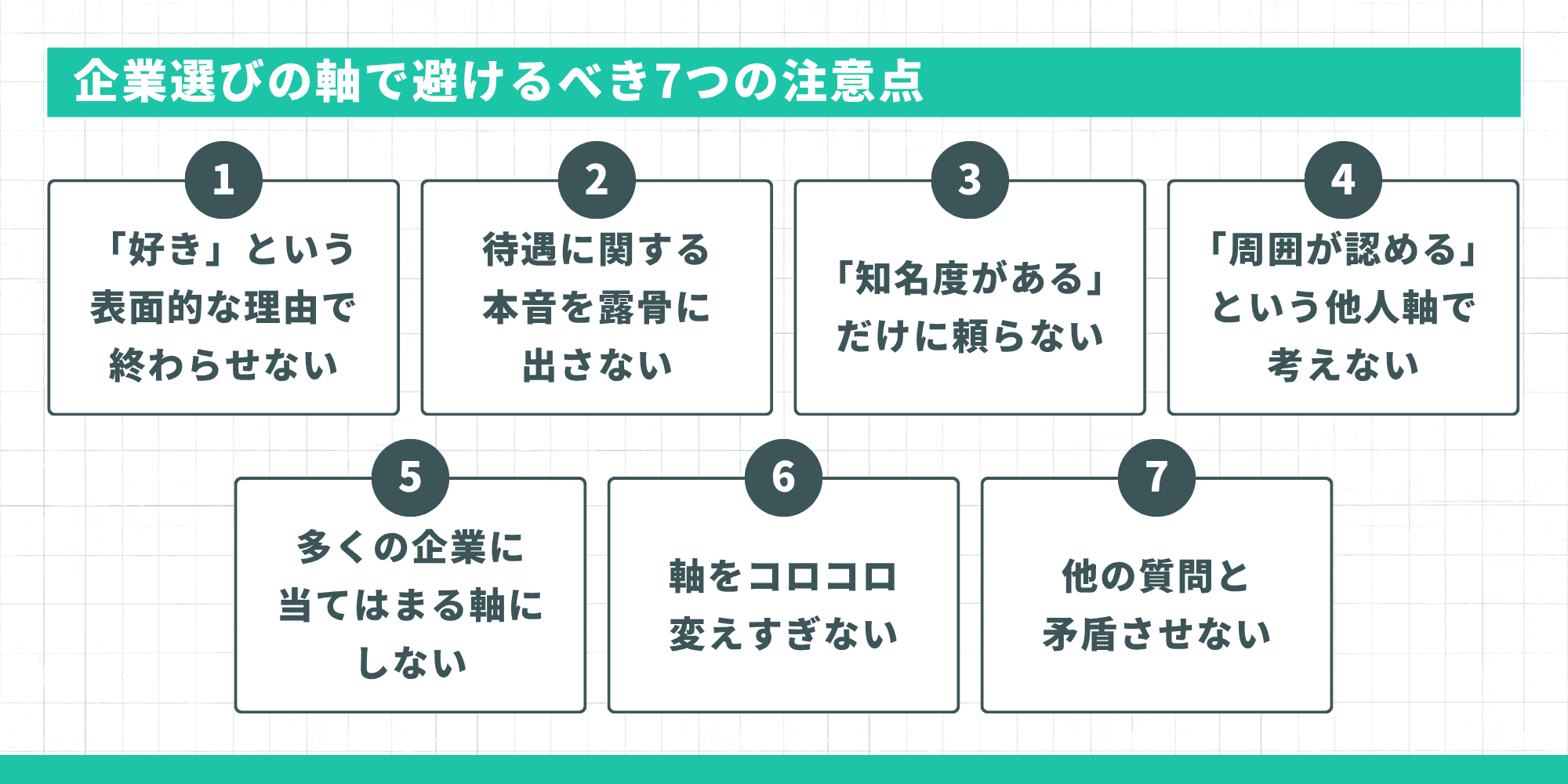 企業選びの軸で避けるべき7つの注意点