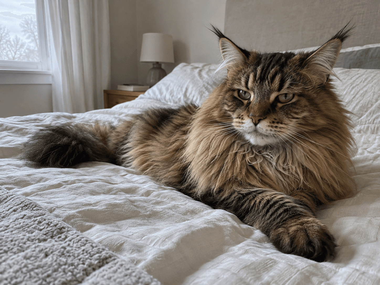 Two cats together in soft light