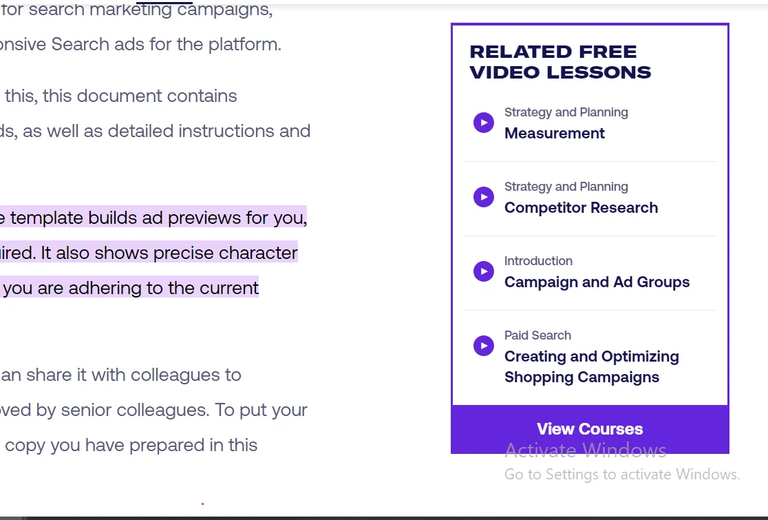 An example of a responsive ads template