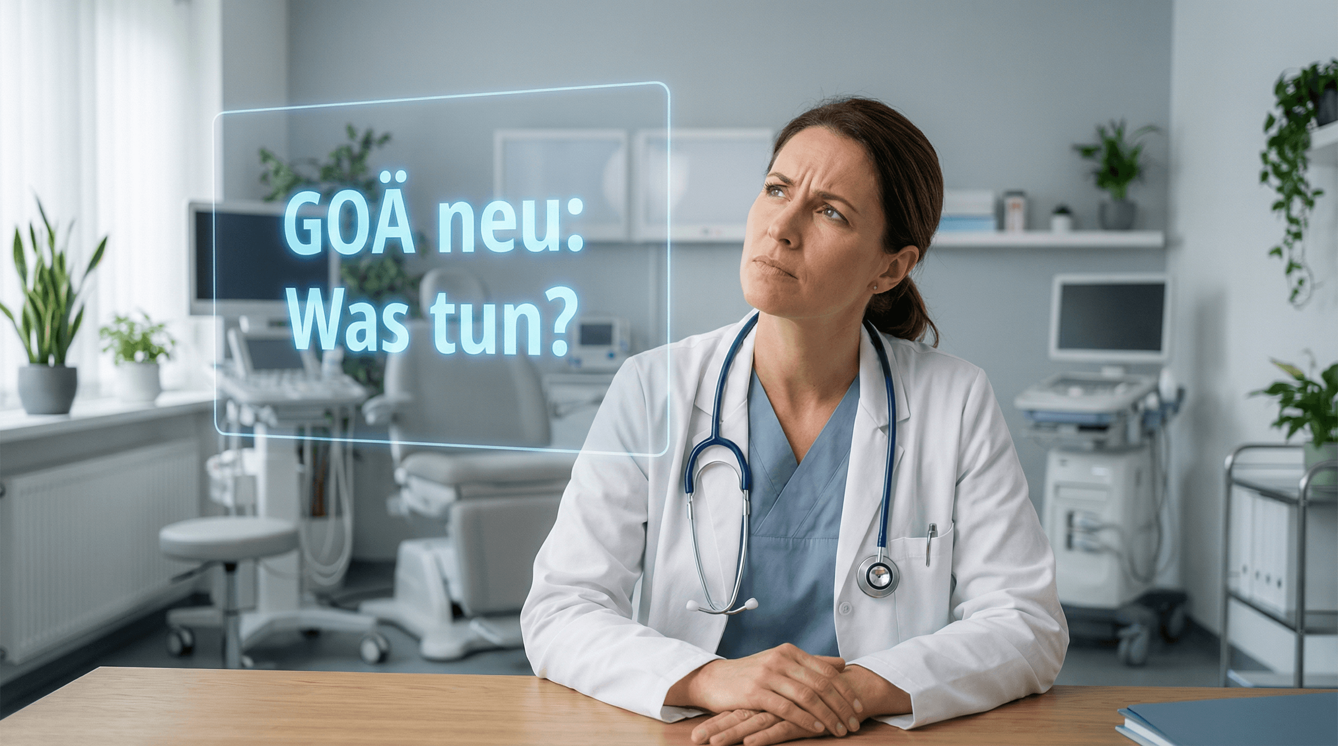 Ärztin mit fragendem Blick