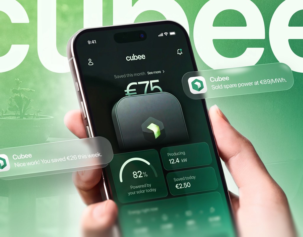 Cubee energy app on a smartphone