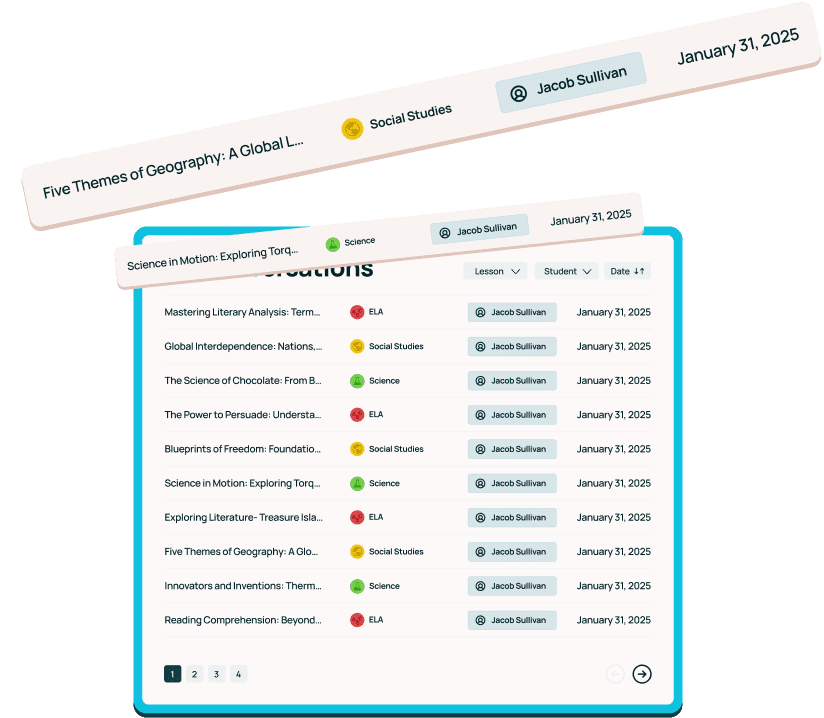 Chat history containing `"Intelligent Learning Summaries" from an education platform