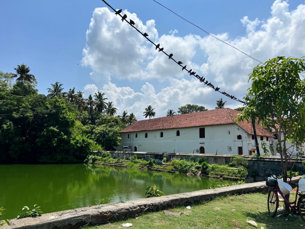 Mattancherry palace and the pond next to it.