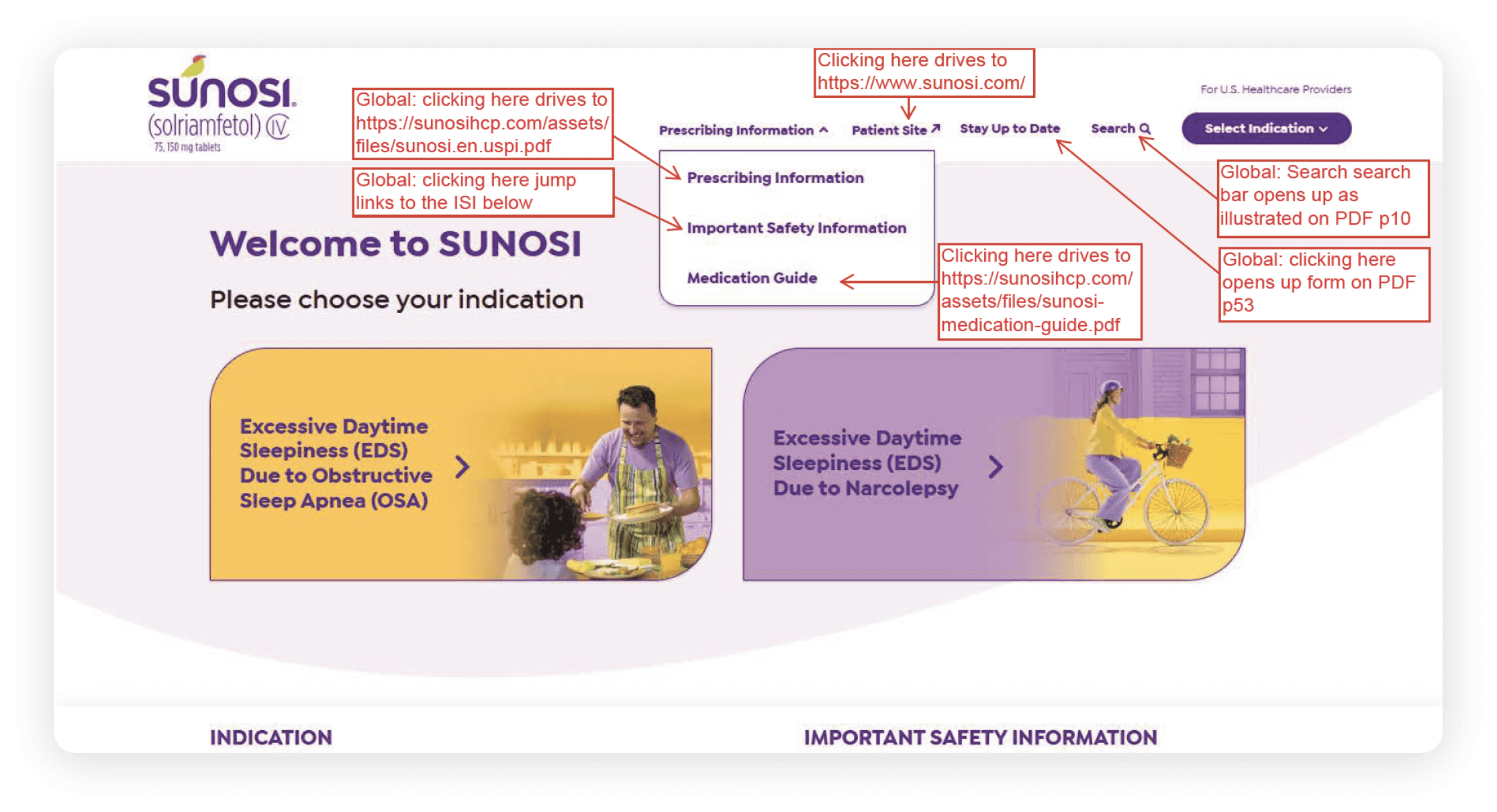 desktop and mobile Sunosi home page from the previous website