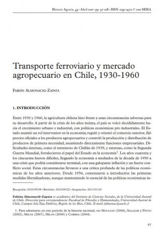 Transporte ferroviario y mercado agropecuario en Chile, 1930-1960