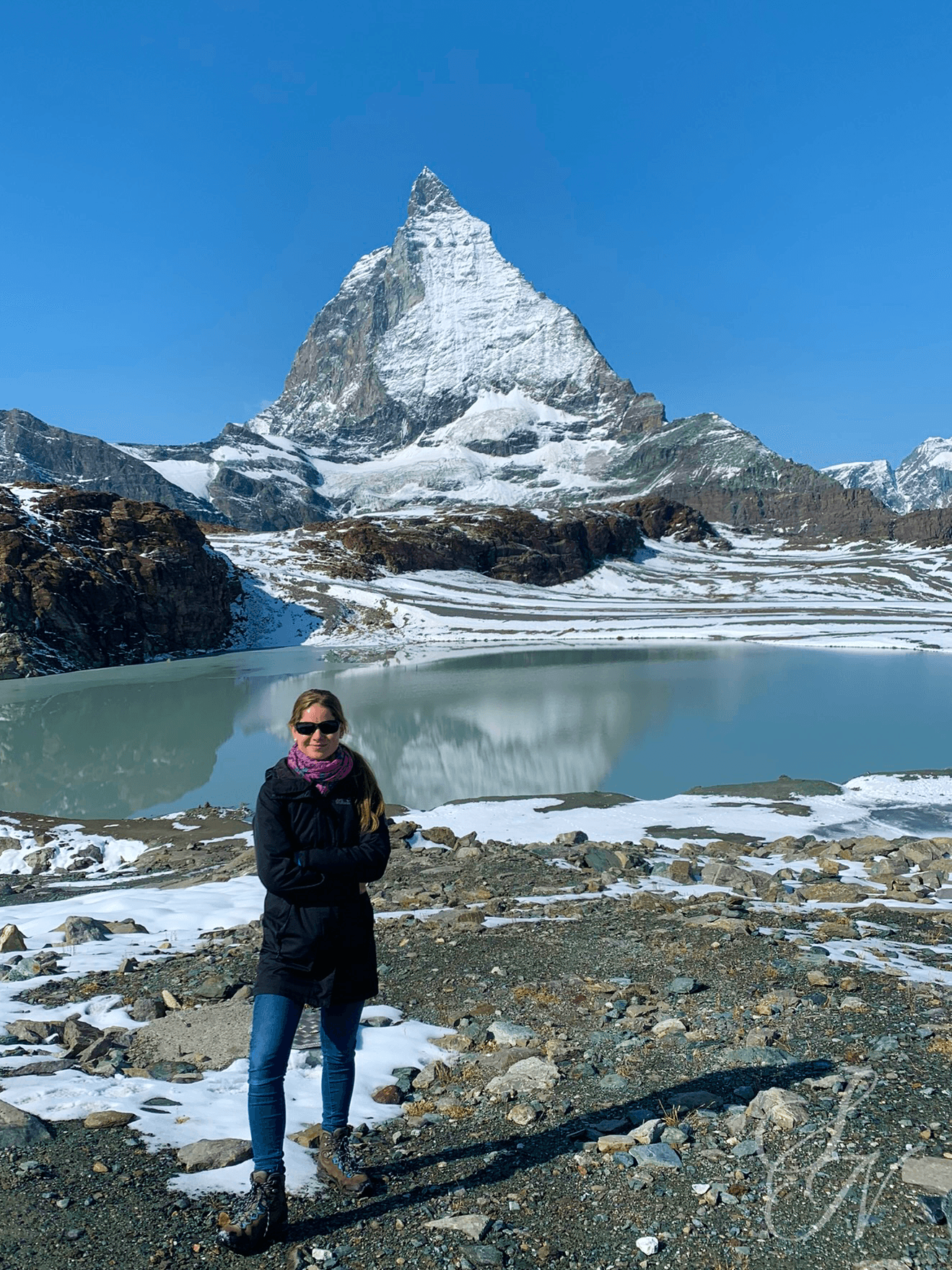 Sylwia in front of the Matterhorn.