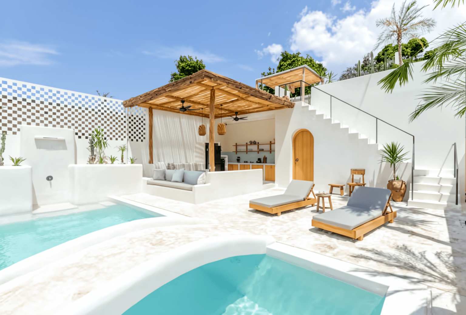 Mediterranean-style villa with private pool in Pererenan. Professional real estate services for luxury Bali homes.