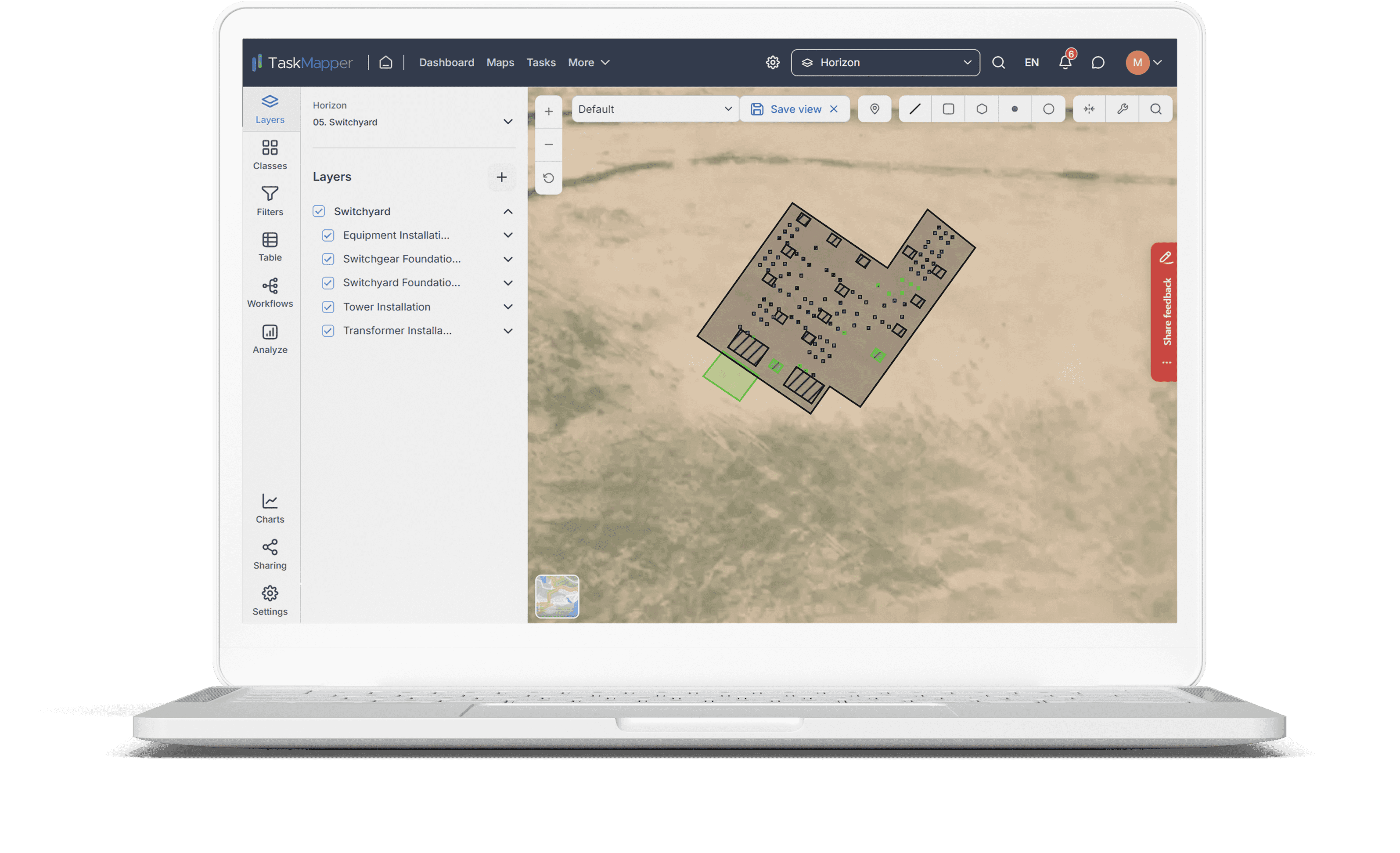 Maps to visualize and remotely monitor solar PV assets using TaskMapper by SenseHawk