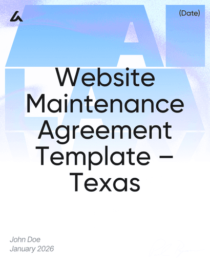 Website Maintenance Agreement Template – Texas