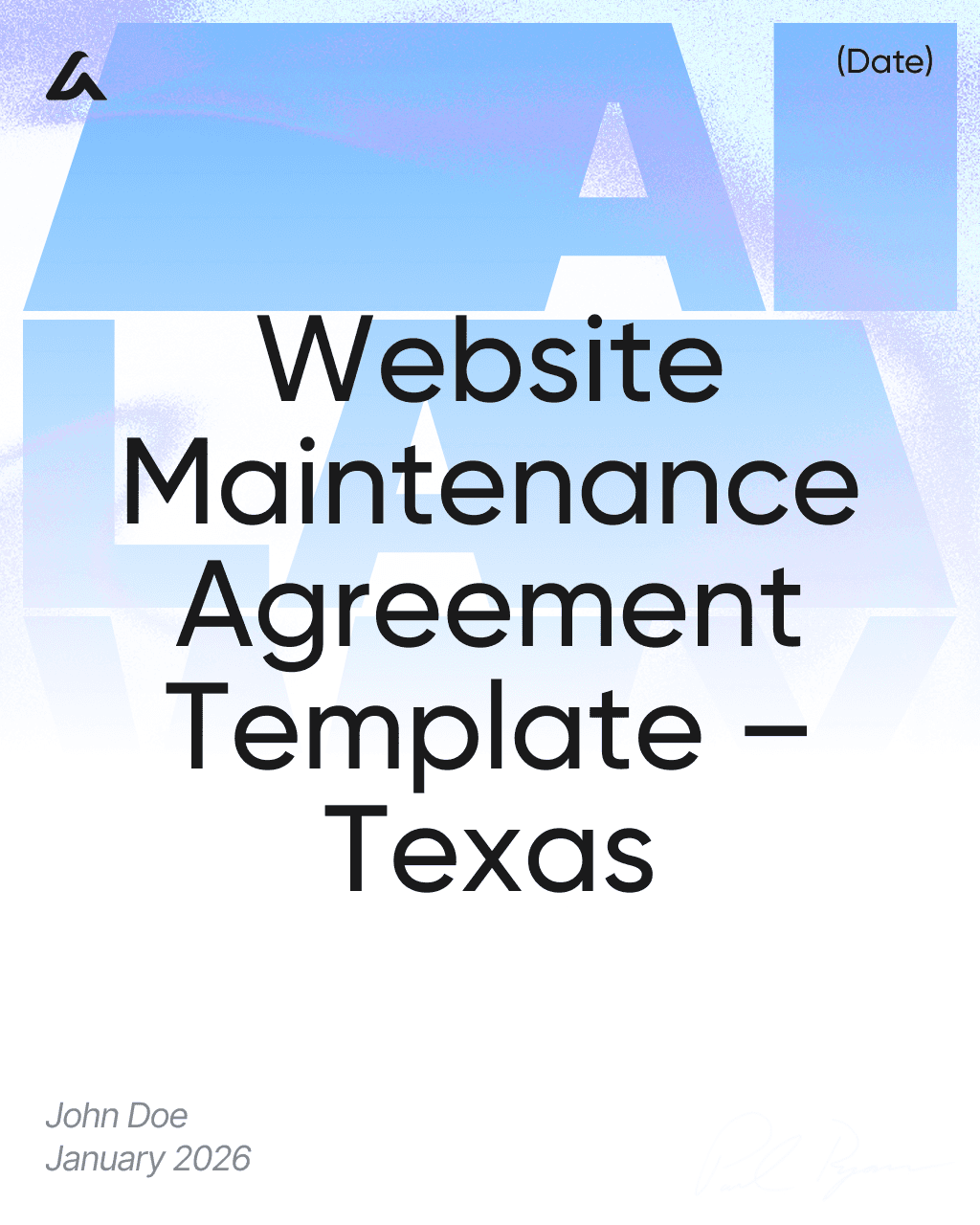 Website Maintenance Agreement Template – Texas