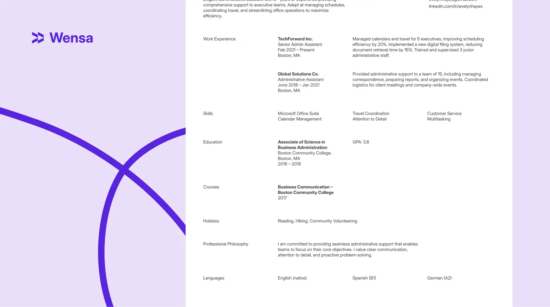 resume skills examples for admin