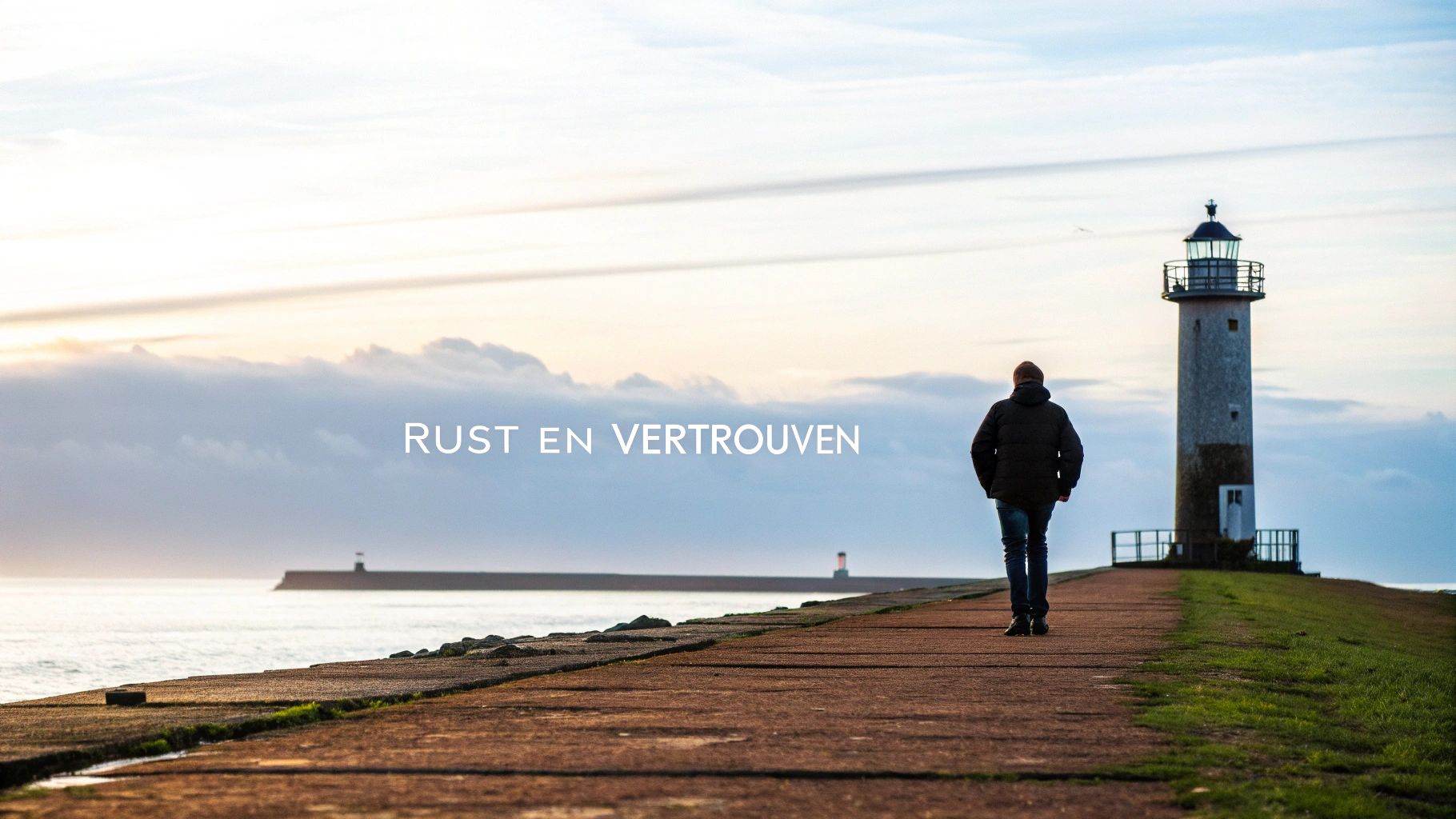 Een rustgevend beeld van een blauwe oceaan en lucht