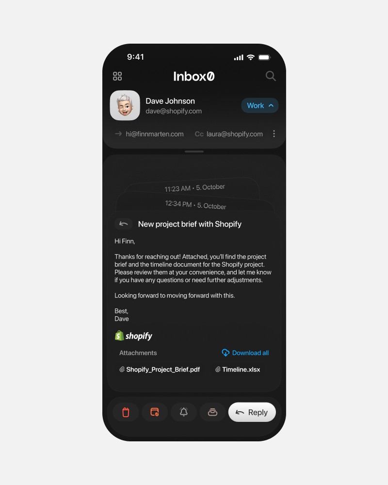 Inbox Mail Application UI/UX