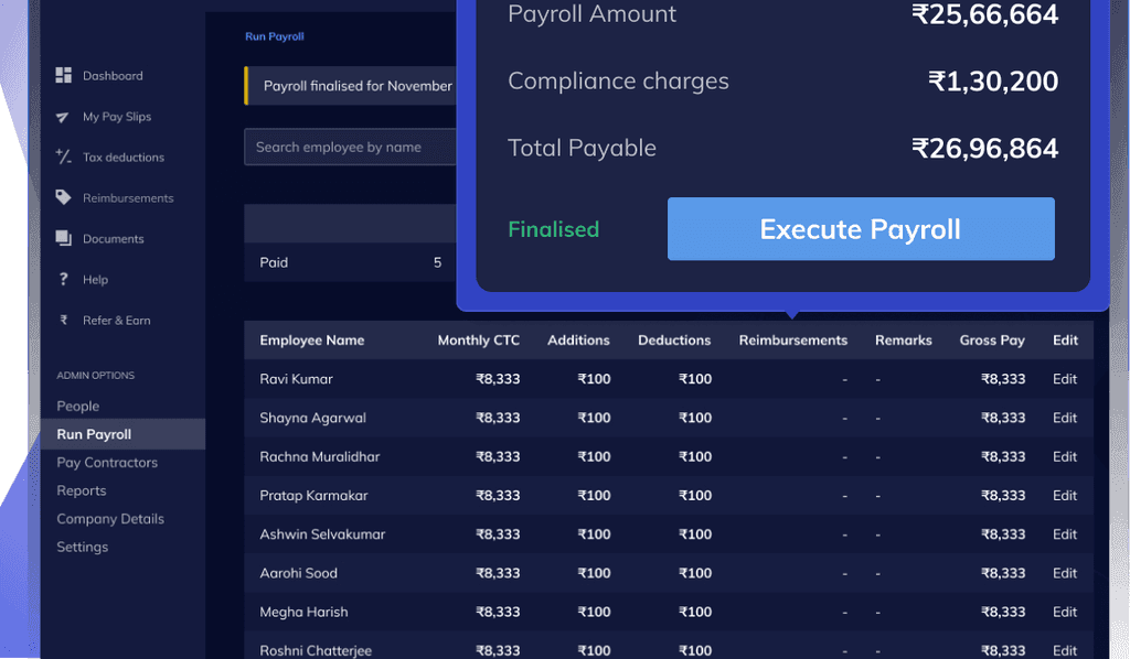 razorpayx payroll dashboard