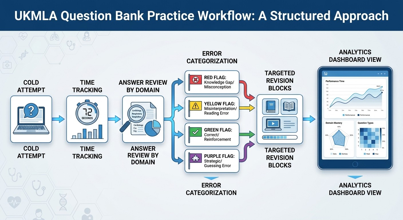 UKMLA Question Bank Practice Workflow - Systematic approach to identifying and addressing weak areas