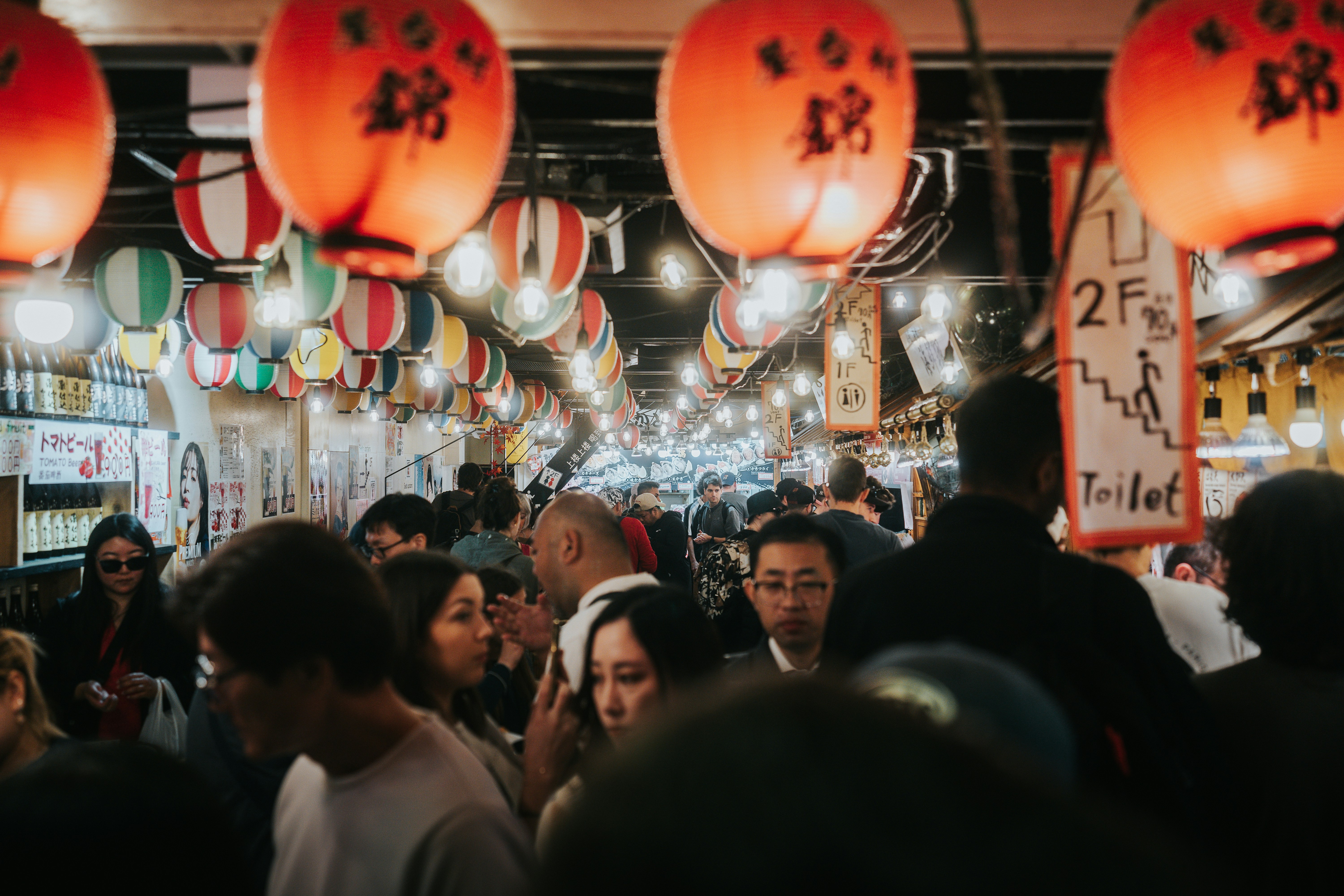 Busy indoor Asian markets