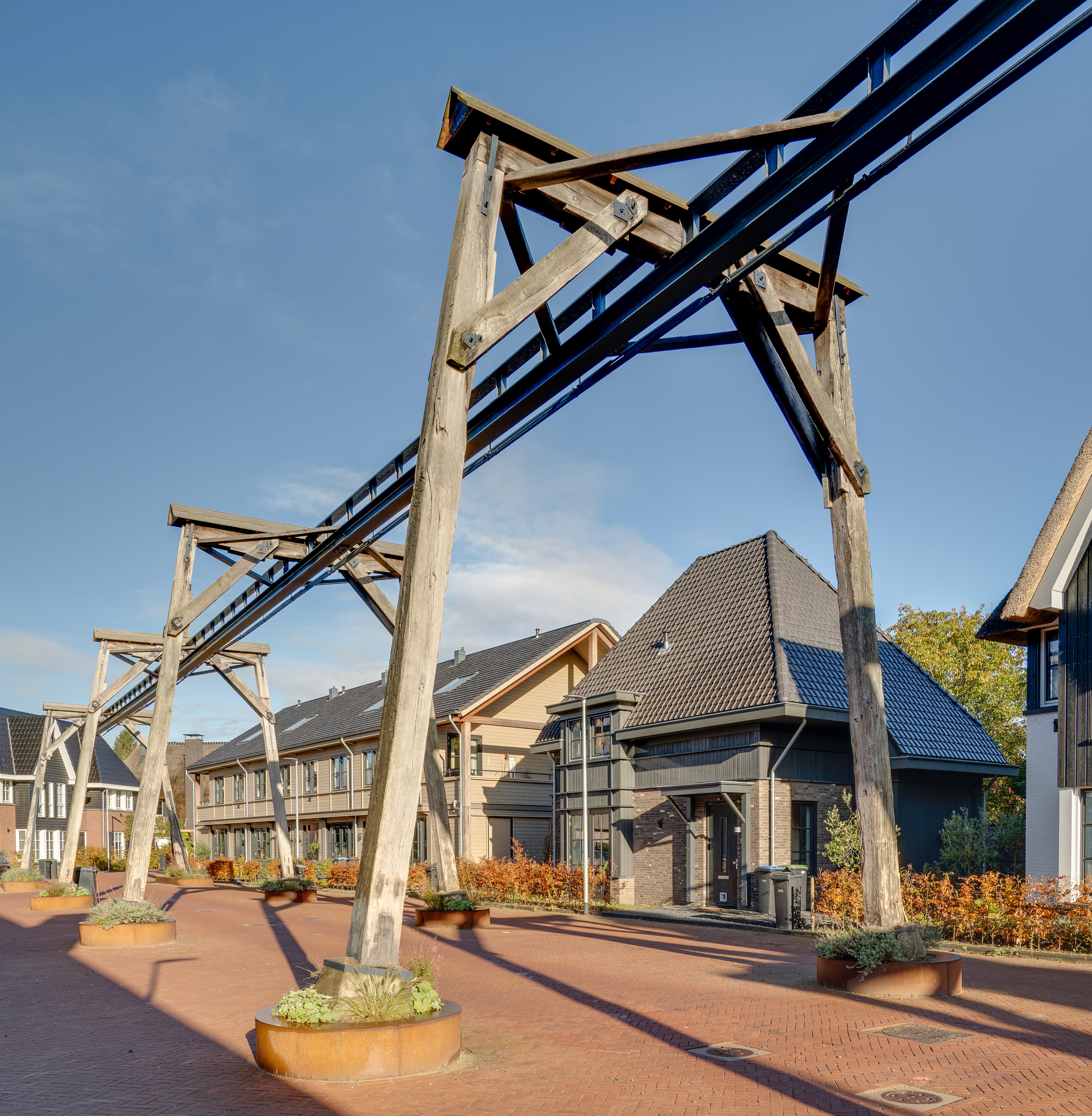 planters with plant near area rug inside room