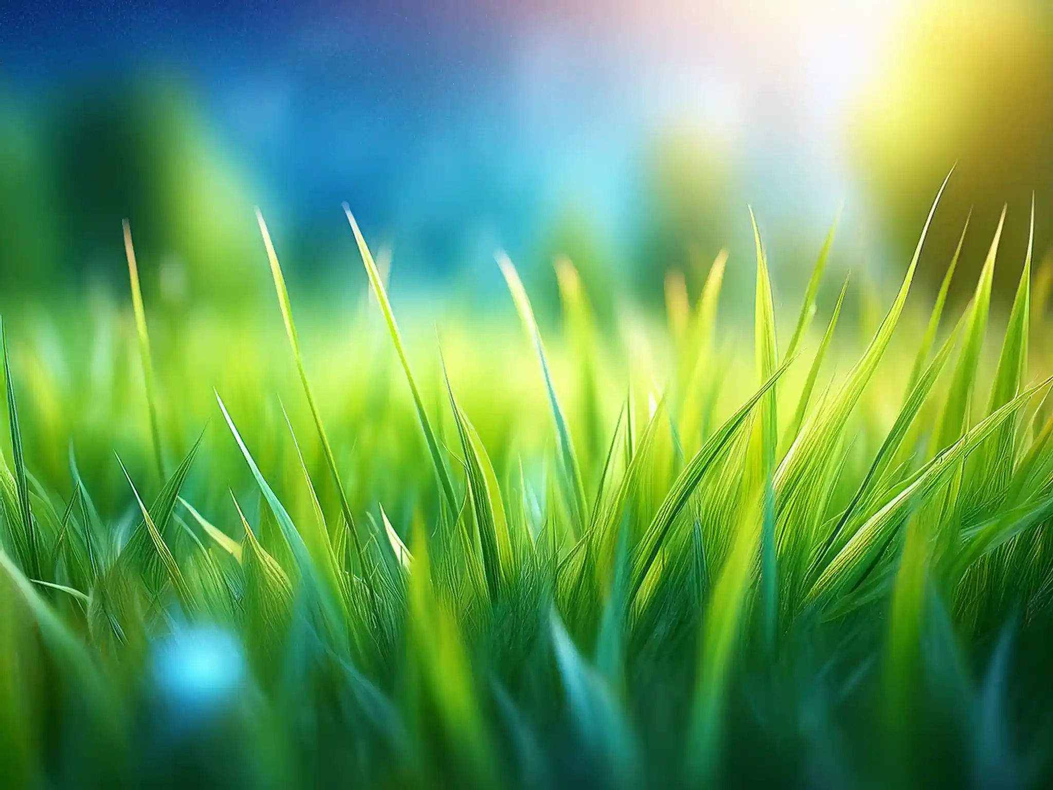 Lush grass growing in a yard
