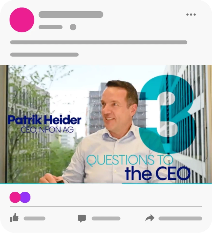 3 Questions to Patrik Heider | Executive introduction video — NFON AG