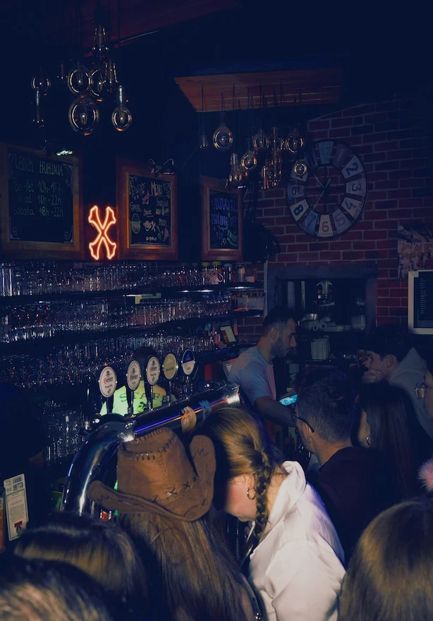Social crowd gathered at a bar