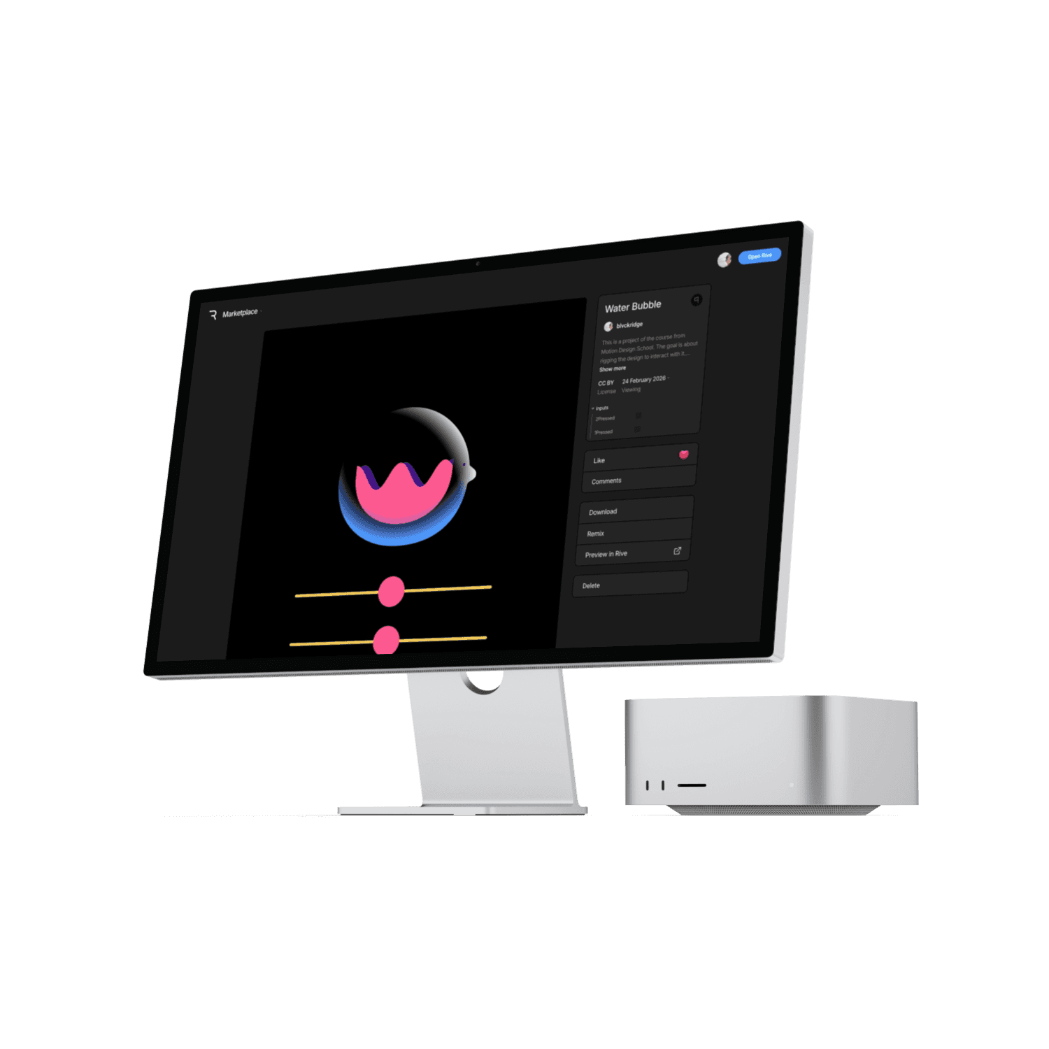 Interactive profile icons cover image