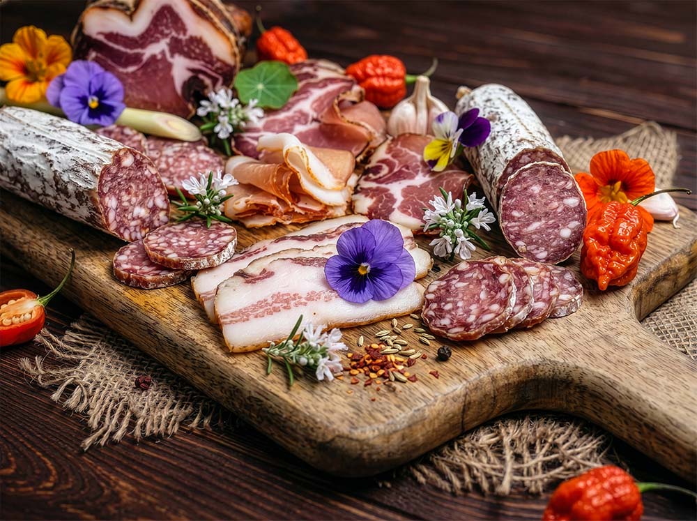 A stunning Porcellino charcuterie board.