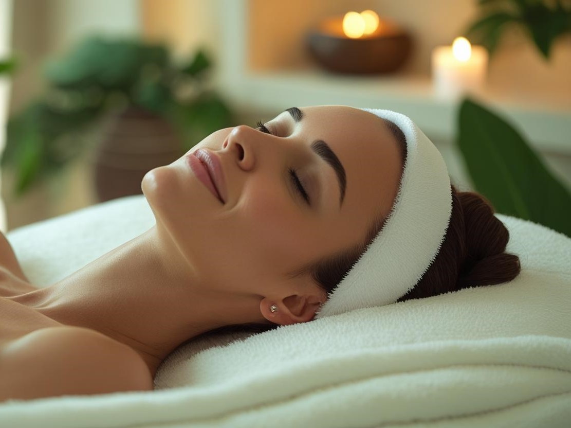 Woman lying down during treatment
