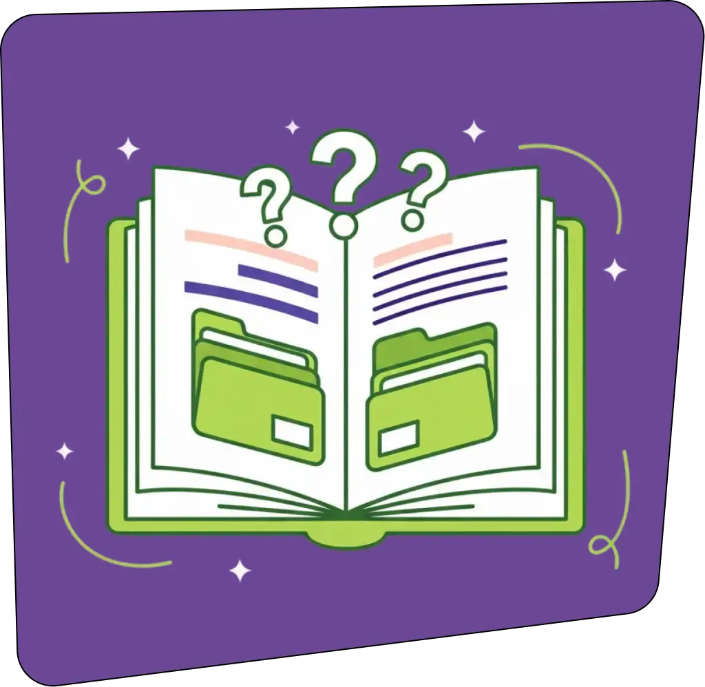 Livro aberto com banco de questões