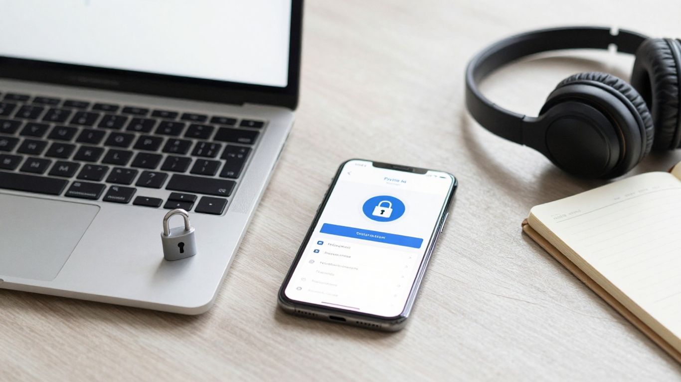 VPN privacy settings beside holiday laptop
