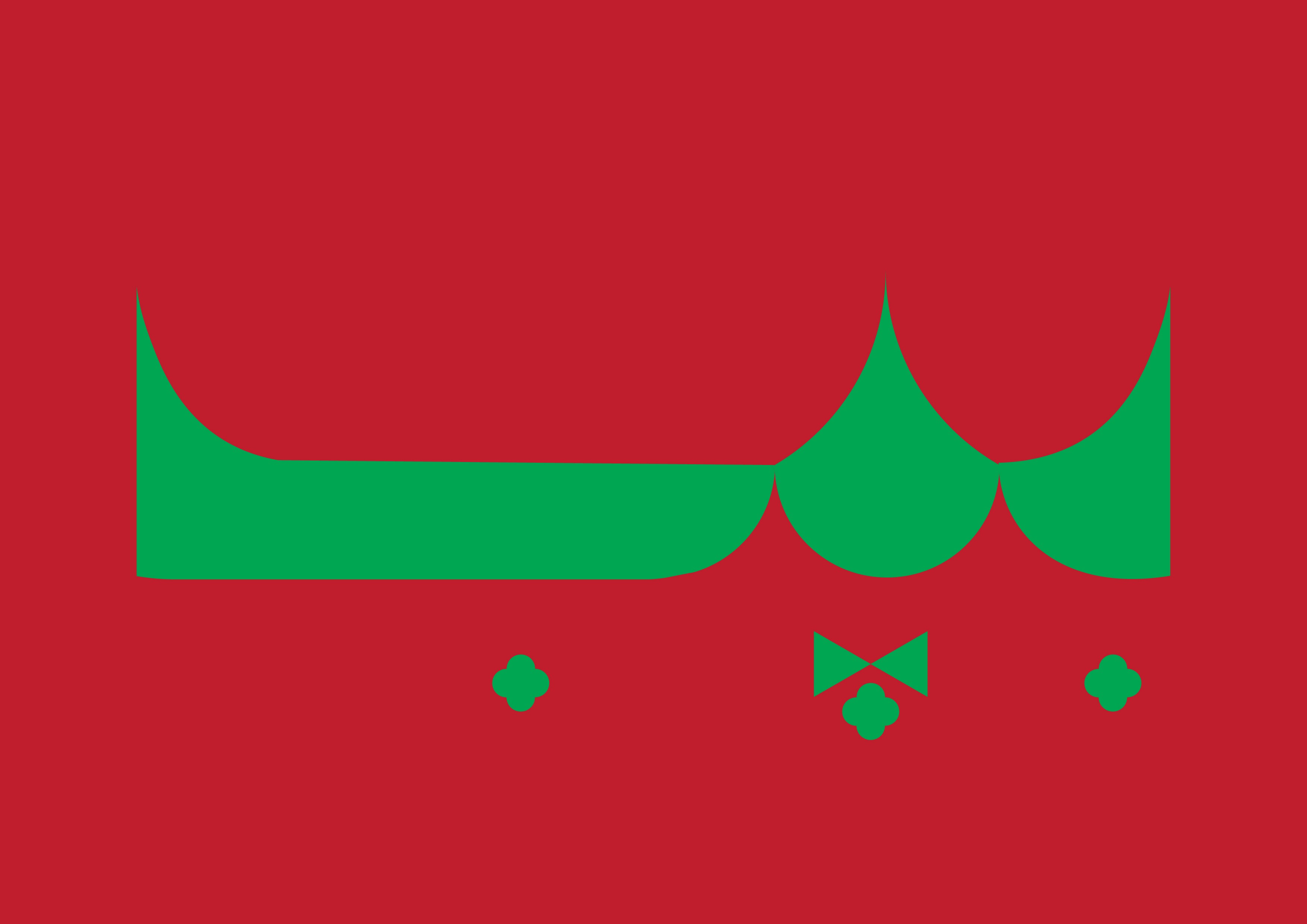 green gothic urdu typography against a red background. The letters are joined from the root arabic letters "Ba","Pa","Ba"