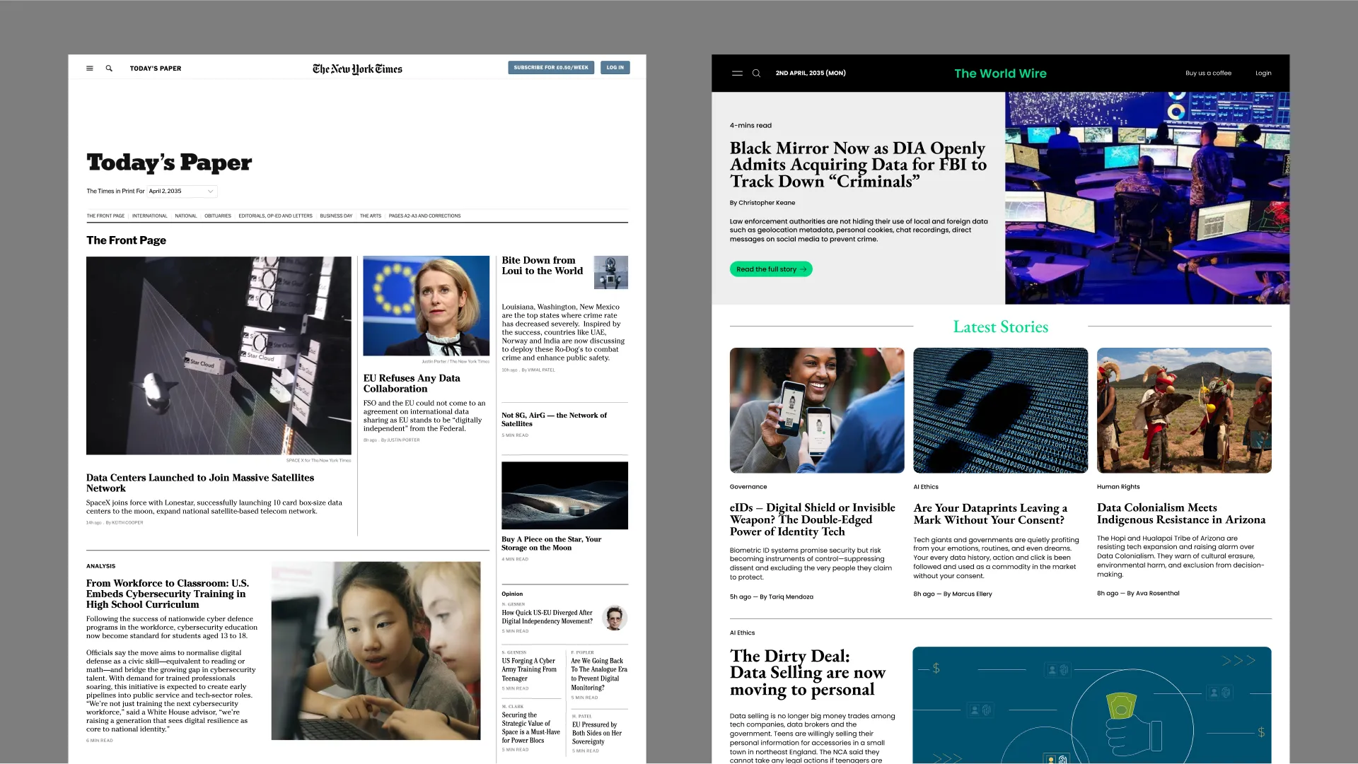 Diegetic newspaper prototypes to portrait the plausible future in 2035