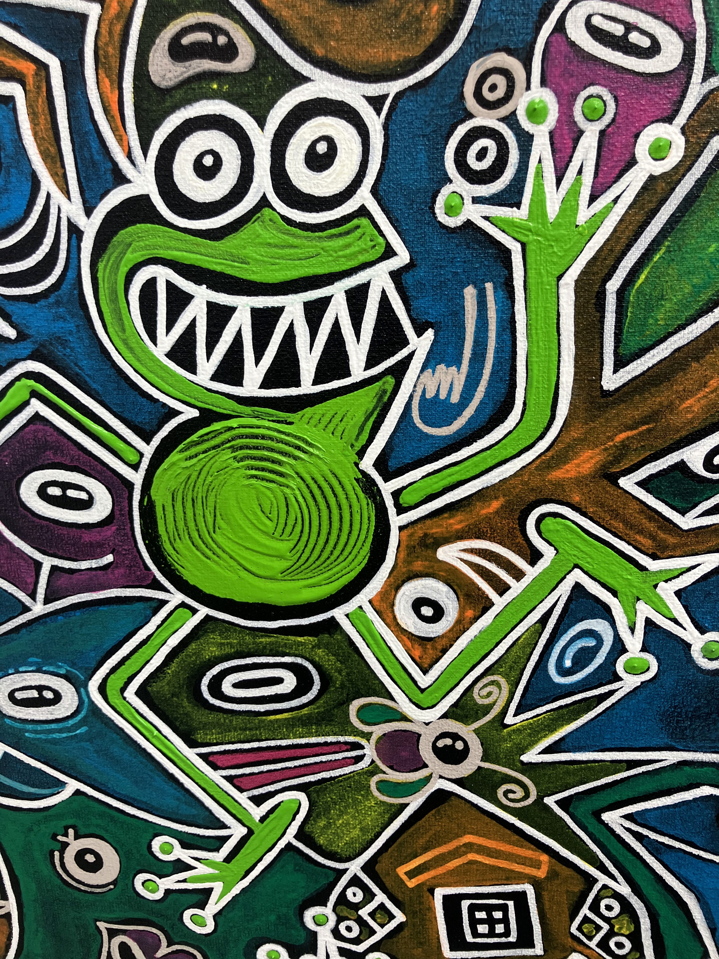 Doodle frogs fiesta. Grinning frog