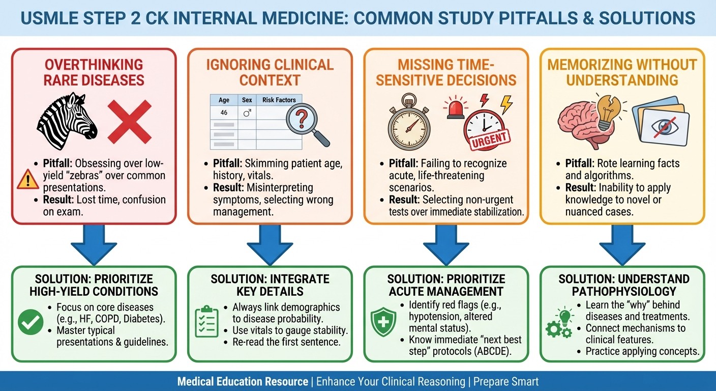 Common Step 2 CK internal medicine study pitfalls and solutions