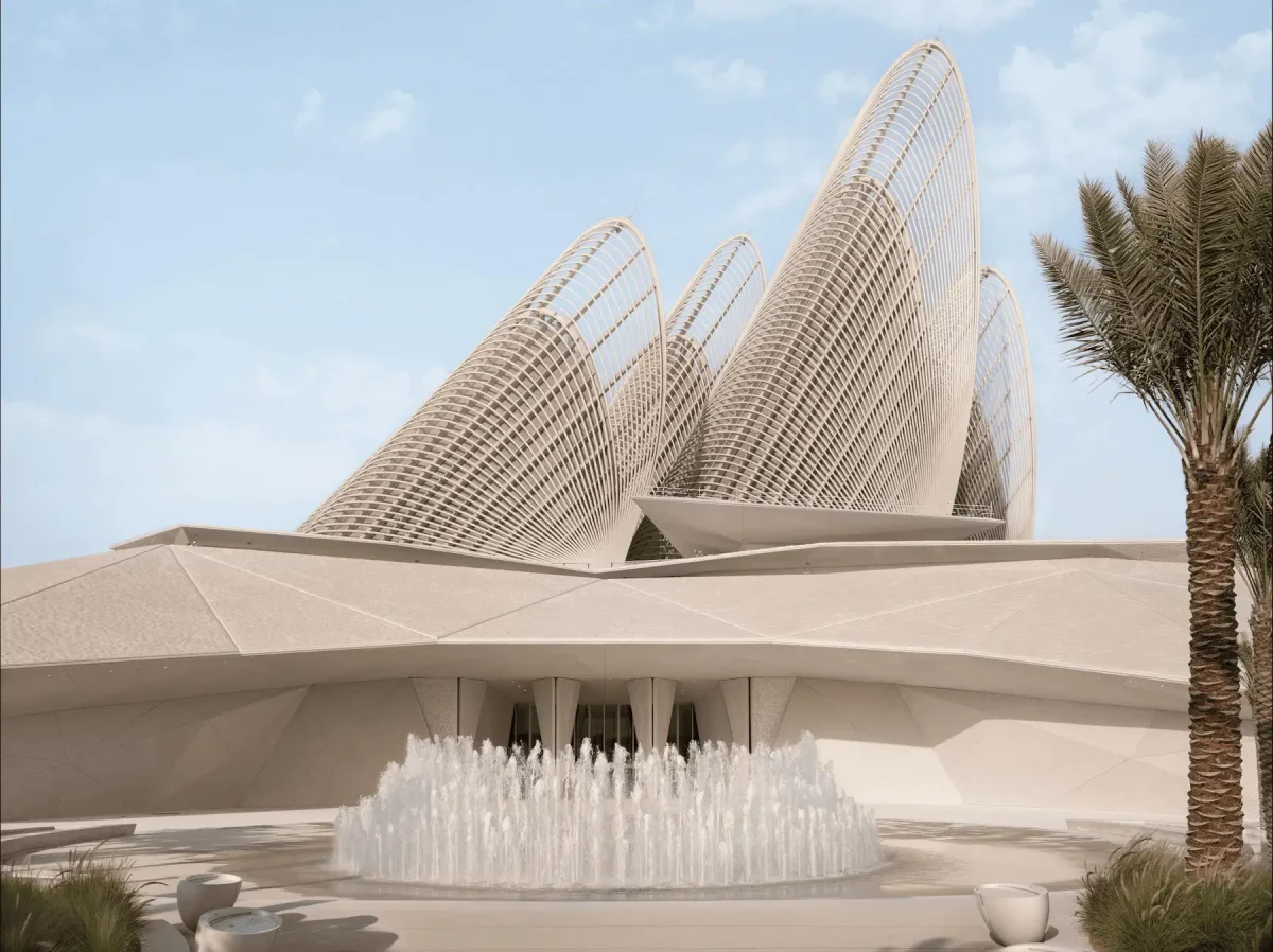 Development view of Zayed National Museum a complex plot in United Arab Emirates, supported by financial modelling