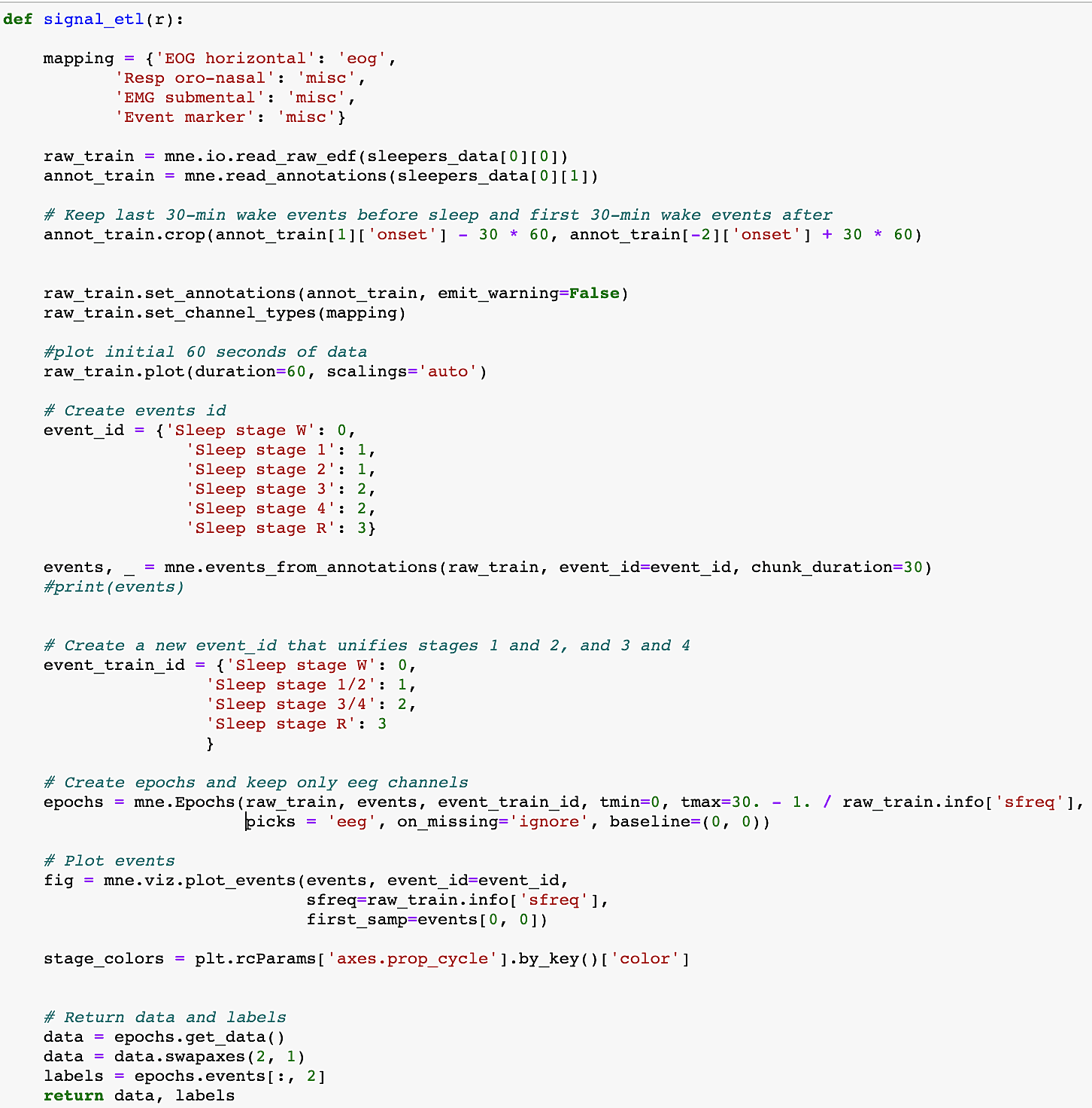 signal_etl preprocessing function for PSG epoch extraction